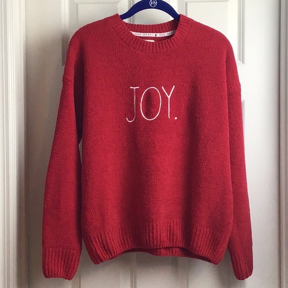 Rae Dunn Red Sweater with Joy Embroidery - Picture 2 of 9